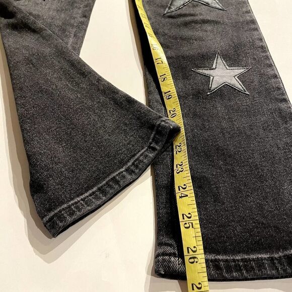 BLANK NYC Madison Crop Black Vegan Star Jeans Size 24 - Picture 6 of 8
